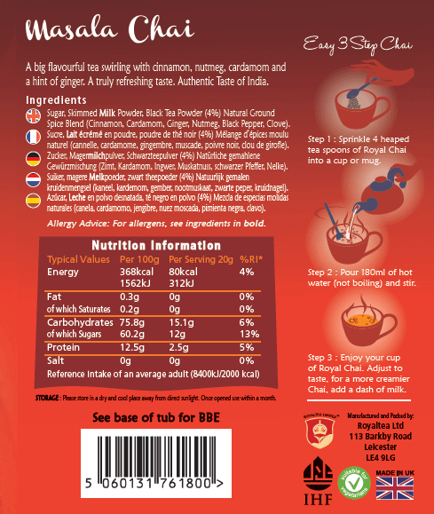 Royal Chai Masala Tub 400g